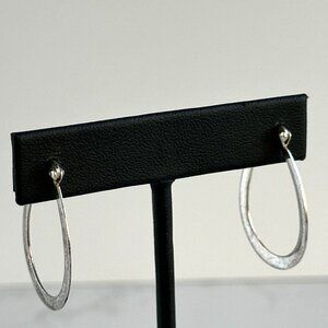 Sterling Silver Oval Hoop Earrings, Lightweight 925 Silver Earrings, Minimalist